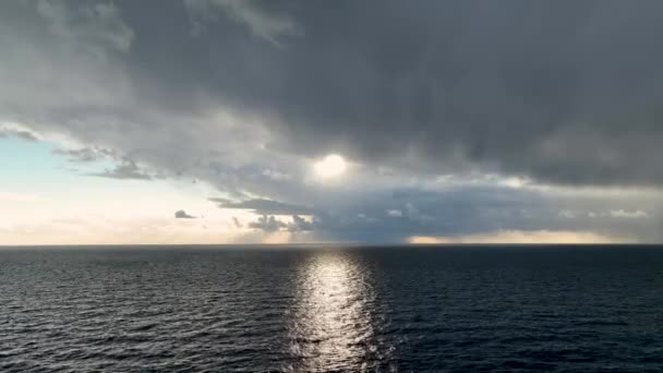 Stormy Waves Dramatic Storm Clouds Sea Sunset Sunrise Sky Summer — Stockvideo