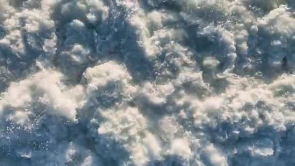Blauwe Watergolven Oppervlak Prachtige Achtergrond Met Kopieerruimte Zoet Drinkwater Kleurrijke — Stockvideo