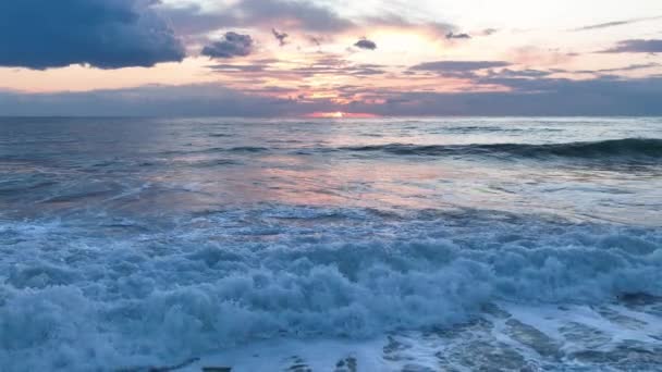 Zomervakantie Reis Tropische Vakantie Boven Landschapsconcept Enorme Oceaan Golf Breekpunt — Stockvideo