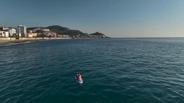 Surfeurs Couple Couché Sur Planche Surf Les Nageurs Homme Femme — Video
