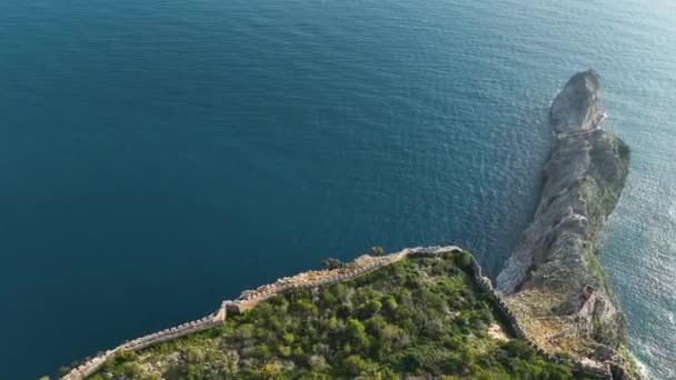 Luchtfoto Drone Beelden Van Alanya Turkije Het Een Vakantieoord Stad — Stockvideo