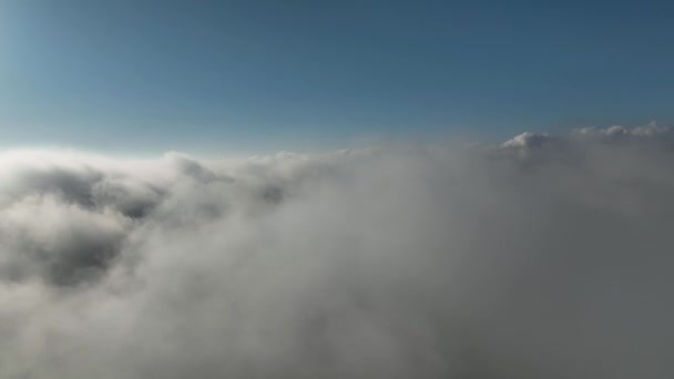 Soepele Vlucht Uit Wolken Met Uitzicht Haven Het Stadslandschap — Stockvideo