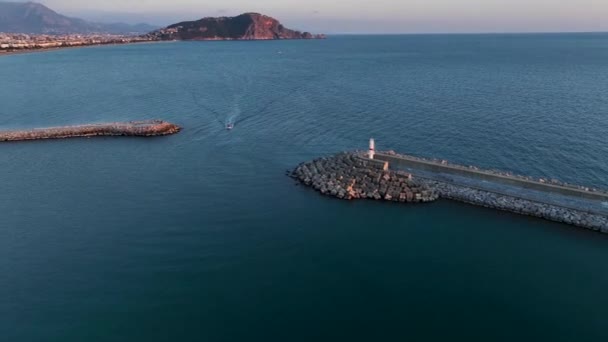 Morze Śródziemne Letni Rejs Żaglówką Statki Łodzie Przystani Wyścig Marines — Wideo stockowe