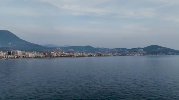 Alanya Jest Miastem Turcji Lotu Ptaka Budynki Mieszkalne Drogi Infrastruktura — Wideo stockowe