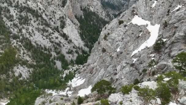 Cenário Dramático Montanhas Rochosas Paisagem Florestal Turquia Vista Aérea Drones — Vídeo de Stock