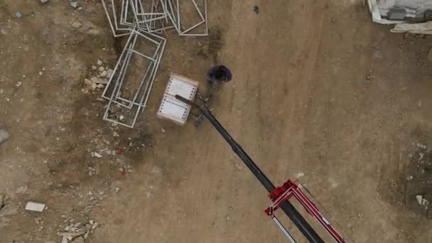 Letecký Let Nad Novým Staveništěm Urban Construction Site Aerial View — Stock video