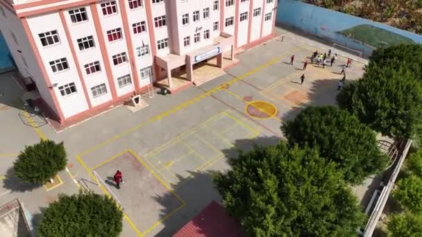Scuola Secondaria Nella Piccola Città Turca Alanya Veduta Aerea Dei — Video Stock