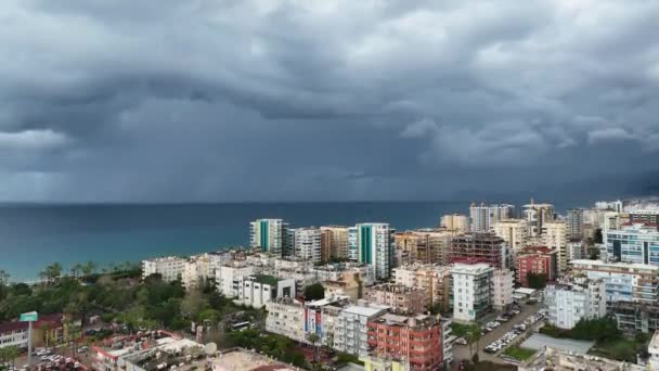 Explore Paisagem Urbana Alanyas Deslumbrante Mar Azul Partir Uma Vista — Vídeo de Stock
