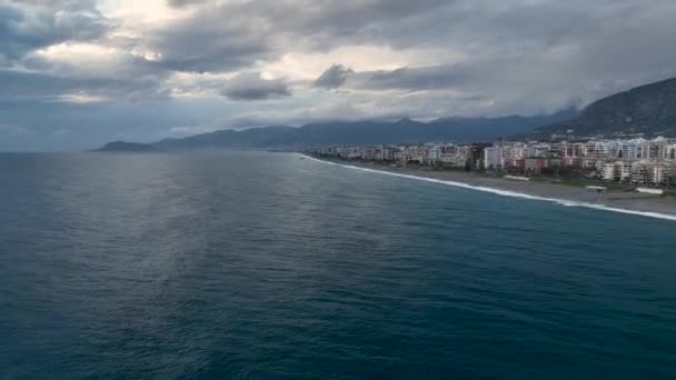 Beleef Filmische Watersymfonie Van Zonnereflecties Alanya Turkije Onze Drone Vangt — Stockvideo