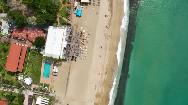 Rückzug Eine Filmische Höhlenoase Kleopatra Strand Alanya Unsere Drohne Fängt — Stockvideo