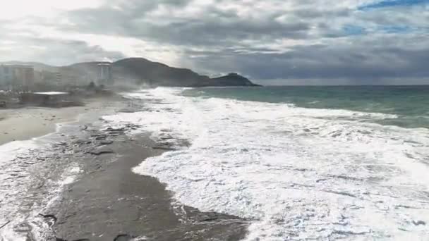 Погрузитесь Захватывающие Волны Текстур Кинематографический Беспилотник Обеспечивает Потрясающие Визуальные Эффекты — стоковое видео