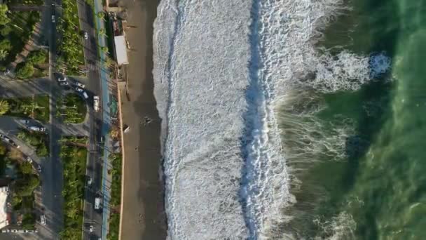 Martor Mările Furtunoase Timp Drona Noastră Cinematografică Captează Puterea Unei — Videoclip de stoc