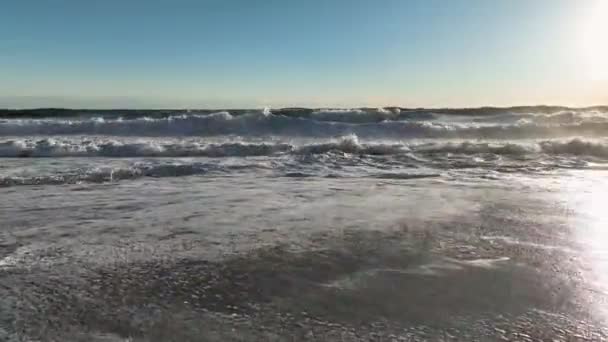 Mergulhe Caos Dinâmico Uma Forte Tempestade Marítima Ventos Ferozes Enquanto — Vídeo de Stock