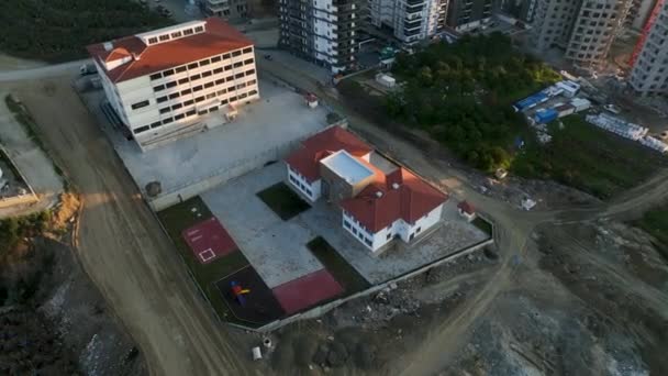 Udforsk Nyeste Faciliteter Den Nye Tyrkiske Skole Vores Filmiske Drone – Stock-video