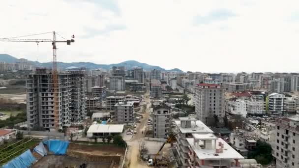 Immerse Yourself Tranquility Cityscape Our Cinematic Drone Captures Construction Process — Stock Video