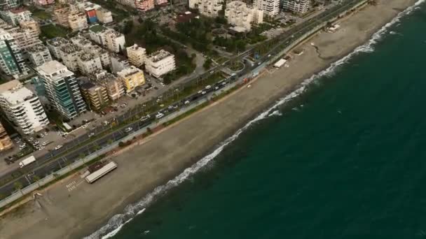 Genießen Sie Die Schönheit Einer Küstenstadt Während Unsere Filmdrohne Das — Stockvideo