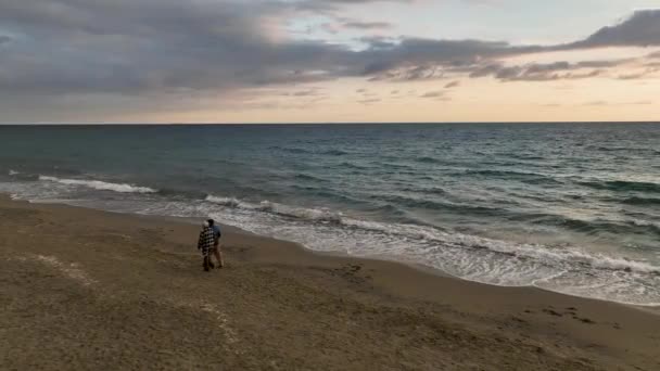 Chasing Sunset Storm Aerial Adventure Mediterranean Shore — Stock Video