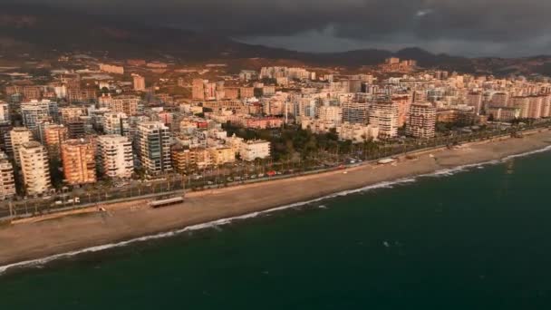 Sahilin Dingin Güzelliğini Yaşayın Sinema Robotumuz Akdeniz Nefes Kesen Günbatımını — Stok video