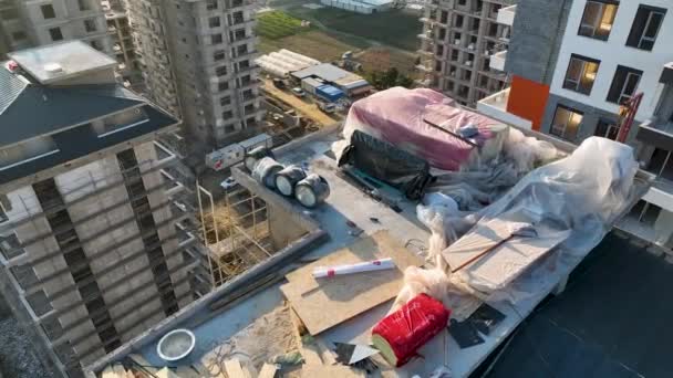 Experience Creation New Horizon Our Professional Drone Showcases Ongoing Construction — Stock Video