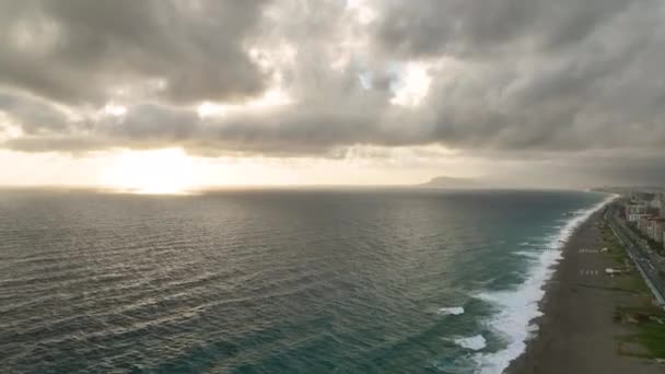 Experimente Interação Harmoniosa Elementos Como Filmes Drone Ondas Texturizadas Mar — Vídeo de Stock