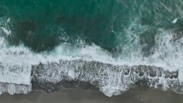 Witness Captivating Palette Winter Drone Soars Textured Waves Stormy Sea — Stock Video
