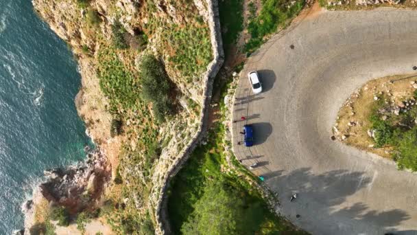 Embárcate Una Emocionante Aventura Aérea Alanya Turquía Mientras Dron Sigue — Vídeo de stock
