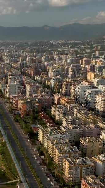 Vídeo Vertical Aerial Alanya Explorando Vida Élite Nueva Construcción Las — Vídeo de stock