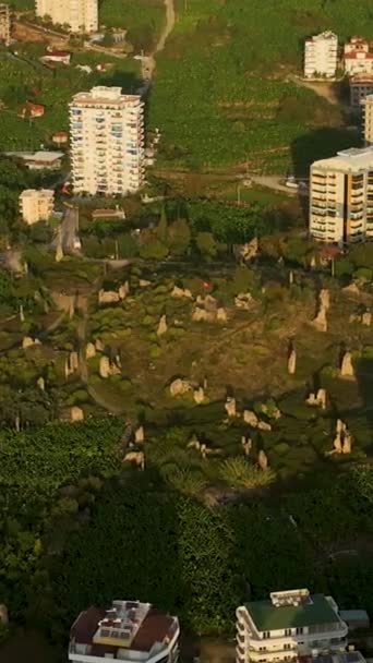 Majestic Alanya Aerial Drone Footage Showcasing Elite Neighborhoods New House — стокове відео