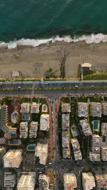 Elite Alanya Aerial Perspektywy Luksusowego Życia Budowy Nowego Domu Śródziemnomorskim — Wideo stockowe