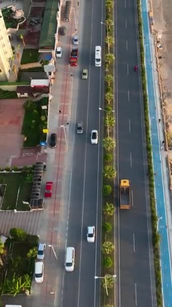 Опыт Шума Суеты Движения Алании Город Оживает Этом Увлекательном Вертикальном — стоковое видео