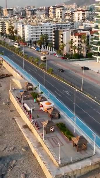 Tauchen Sie Ein Den Pulsierenden Verkehrsrhythmus Alanyas Pulsierenden Stadtstraßen Mit — Stockvideo