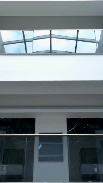 Get Birds Eye View Impressive Atrium Design Multistory Building Its — Stock Video
