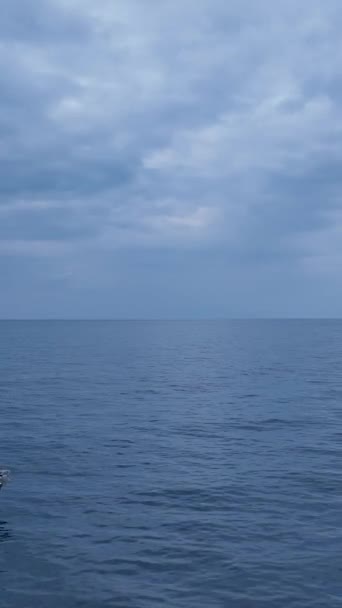 Dikey Videoda Beyaz Bir Yelkenlinin Limana Dönüşüne Tanık Olun Yat — Stok video