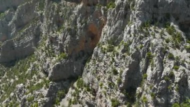 İnsansız hava aracı büyüleyici bir şekilde dingin tepeler, gelişen bir bahar ormanı ve sakin bir dağ nehri perspektifi sunarken, dağ dinginliğinin tadını çıkarın..