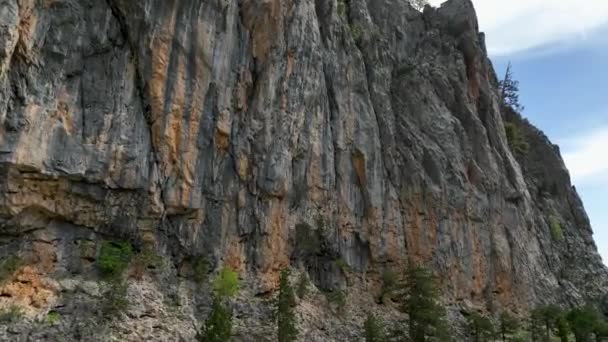 Skåda Storheten Södra Kalkoner Imponerande Berg Och Skogslandskap Från Hisnande — Stockvideo