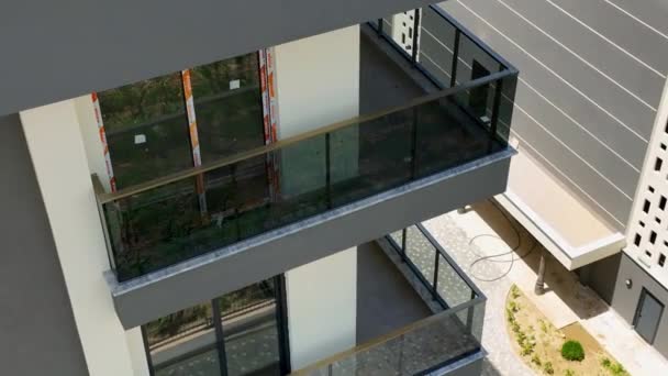 Vydejte Vzdušný Průzkum Středomořské Nádhery Kde Rozvíjí Výstavba Luxusních Domů — Stock video