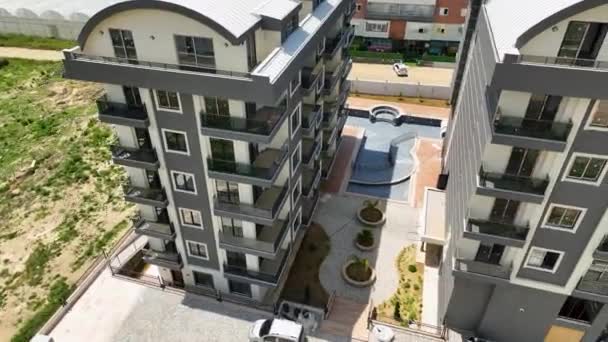 Witness Efficient Development Homes Complexes Drone Provides Aerial View Construction — Stock Video