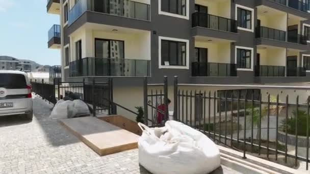 Dokumentieren Sie Den Raschen Fortschritt Qualitativ Hochwertiger Wohnprojekte Aus Der — Stockvideo