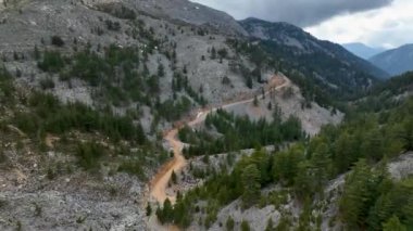 Havadan doğayı keşfe çıkın büyüleyici bir duvar halısı, sinematik bir dağ ormanı. Karlı zirvelere ve yemyeşil manzaranın üstündeki bulutların dingin dansına hayran olun..