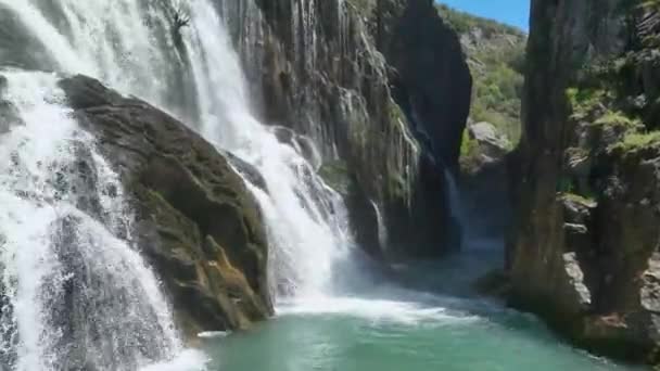 Avslöja Den Naturliga Pärla Det Berömda Vattenfallet Antalya Turkiet Genom — Stockvideo