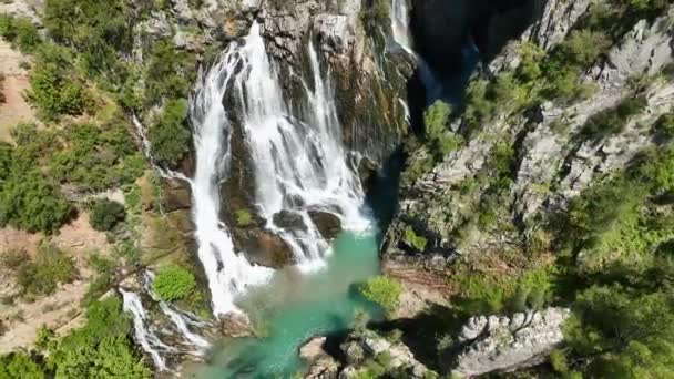 Zanurz Się Hipnotyzującej Elegancji Kultowego Wodospadu Antalya Turcja — Wideo stockowe