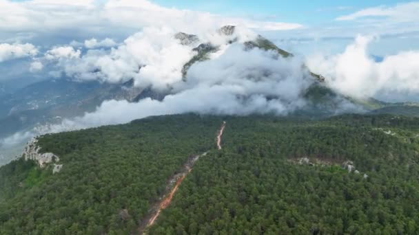 Pohleďte Úžasnou Krásu Epické Horské Krajiny Jak Dron Zachycuje Dech — Stock video
