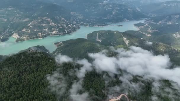 Podívejte Poklidnou Krásu Nebeské Krajiny Jak Dron Odhaluje Hrůzostrašný Letecký — Stock video