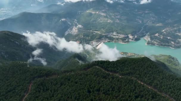 Experimente Grandeza Majestoso Reservatório Enquanto Drone Revela Uma Vista Aérea — Vídeo de Stock