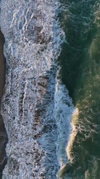 Discover Magnificence Slow Motion Sea Storm Stunning Aerial Views Capturing — Stock Video