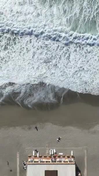 Elevate Your Social Media Project Mesmerizing Aerial View Stormy Sea — Stock Video