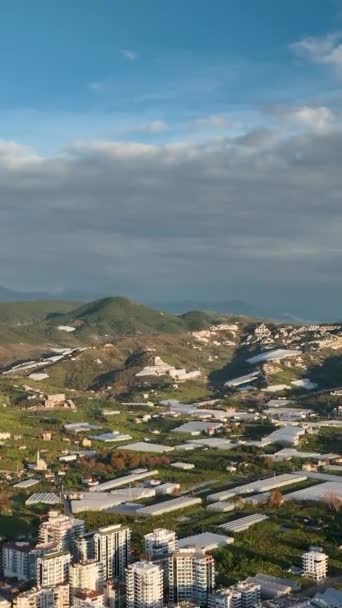 Marvel Krásné Panorama Města Alanya Odpočívá Elegantně Podél Pobřeží Středozemního — Stock video
