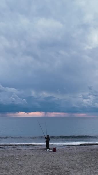 Взгляните Заоблачное Зрелище Облачного Заката Над Средиземным Морем Голубое Волшебство — стоковое видео