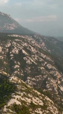 Büyüleyici sinematik dron çekimlerinde yakalanan esrarengiz yeşil ormanın görkemli hava görüntüsüne hayret ediyorum..