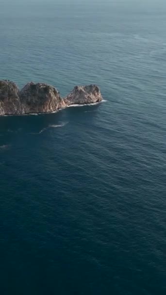 Опыт Откровения Прибрежного Наследия Наблюдаете Воздушный Вид Древней Крепости Средиземном — стоковое видео